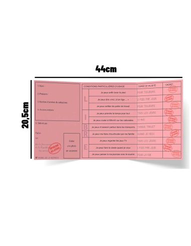 Permis Humoristique Factice "Permis de la Retraite" / Dimensions : 44 x 20,5 cm