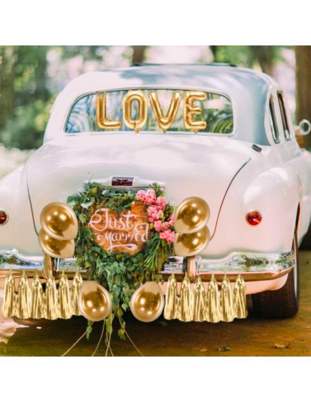 Kit de Décoration de Voiture Mariage - Ballons - Guirlande