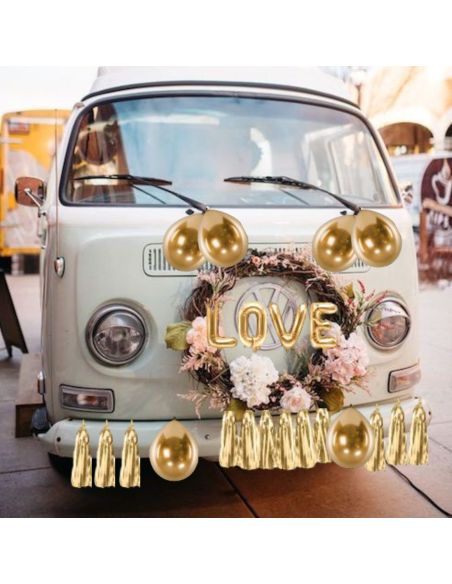 Kit de Décoration de Voiture Mariage - Ballons - Guirlande