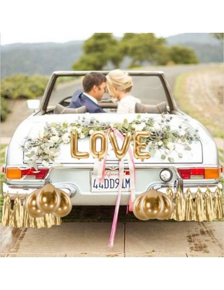 Kit de Décoration de Voiture Mariage - Ballons - Guirlande