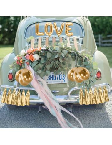 Kit de Décoration de Voiture Mariage - Ballons - Guirlande