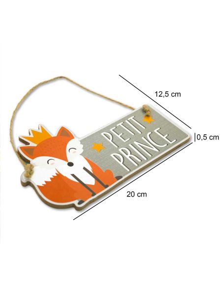 Plaque à suspendre Petit Prince - Dimensions : 20 x 12,5 x 0,5 cm