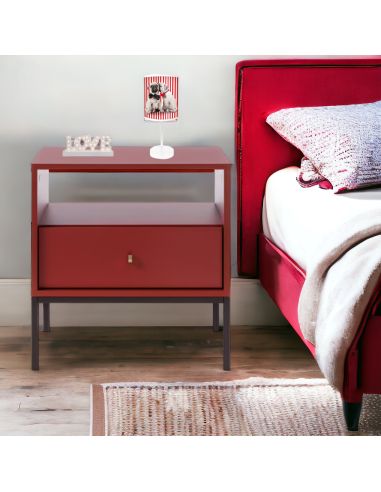 Lampe de Chevet Chiens Rayures Rouges - Dimensions : 32 x 12 cm