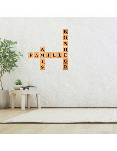 Sticker Pm Lignes Mots - Dimensions : 56,5 x 57,5 cm