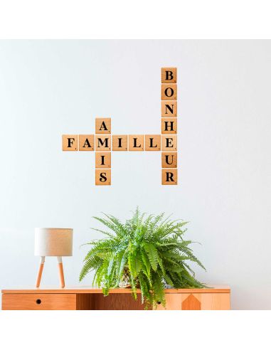 Sticker Pm Lignes Mots - Dimensions : 56,5 x 57,5 cm