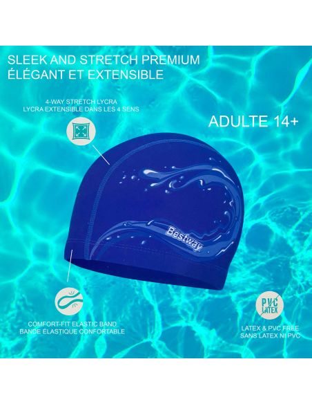 Bonnet de Natation Lycra - Taille Adulte Unique