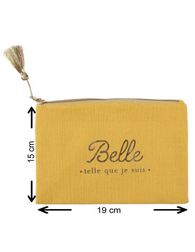 Pochette en Gaze De Coton - 6 modèles Disponibles - Dimensions : 19 x 15 cm