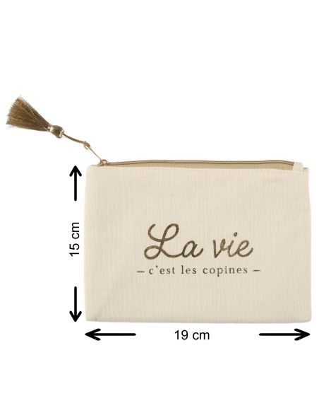 Pochette en Gaze De Coton - 6 modèles Disponibles - Dimensions : 19 x 15 cm