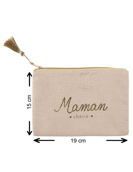 Pochette en Gaze De Coton - 6 modèles Disponibles - Dimensions : 19 x 15 cm