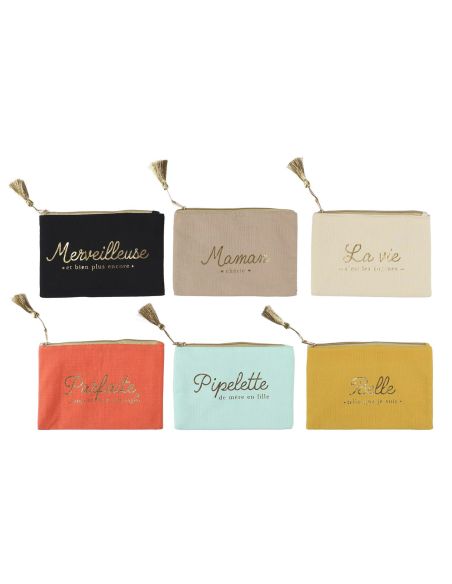 Pochette en Gaze De Coton - 6 modèles Disponibles - Dimensions : 19 x 15 cm