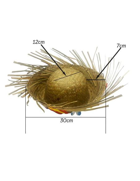 Pack Hawaïen Chapeau de Paille et Collier à Fleurs en Tissu