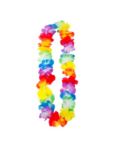 Pack Hawaïen Chapeau de Paille et Collier à Fleurs en Tissu