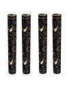Lot de 4 Canons à Confettis Ronds Dorés et Noirs "Bonne Année"