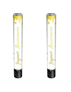 Pack de 2 Canons à Confetti Etoiles Party Chic Party "Joyeux Anniversaire"