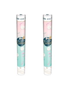 2 Canons à confettis "Gender Reveal – Fille" – Révélation de genre surprise