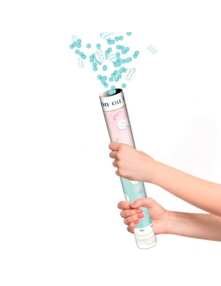 Canon à confettis "Gender Reveal – Garçon" – Révélation de genre surprise