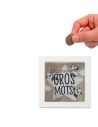 Tirelire en Bois " Gros Mots ! " - Dimensions : 15 x 15 x 5 cm