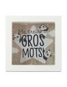 Tirelire en Bois " Gros Mots ! " - Dimensions : 15 x 15 x 5 cm