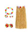 Pack Hawaïenne - Soutien-gorge, Jupe, Collier, Bandeau et 2 Bracelets taille unique