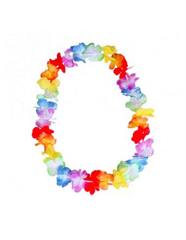 Pack de 10 Colliers hawaïens à Fleurs en Tissu Multicolore