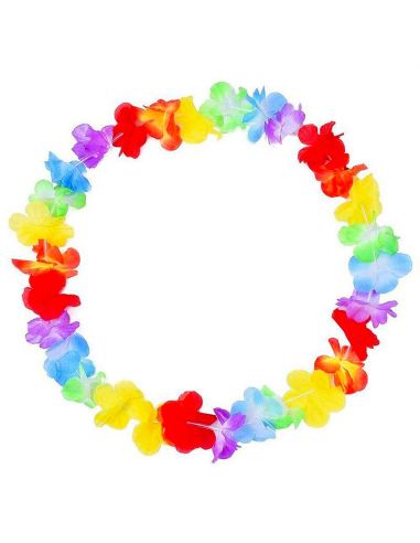 Pack de 10 Colliers hawaïens à Fleurs en Tissu Multicolore