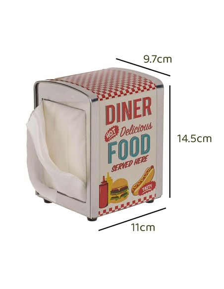 Pack Distributeur de Serviettes en Métal + 200 Serviettes En Papier - Dimension : 12 x 8 cm