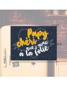 Magnet "Papy chéri que j'aime à la folie" - Dimensions : 8 x 6 cm