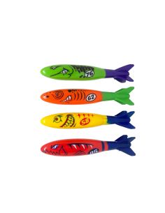 Jeu Aquatique - 4 Torpilles Lestées - Dimensions : 13 x 2 cm
