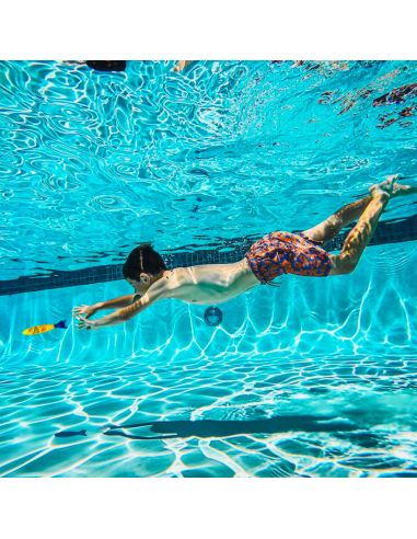 Jeu Aquatique - 4 Torpilles Lestées - Dimensions : 13 x 2 cm