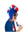 Bonnet Bleu avec Crête Tricolore - Taille unique