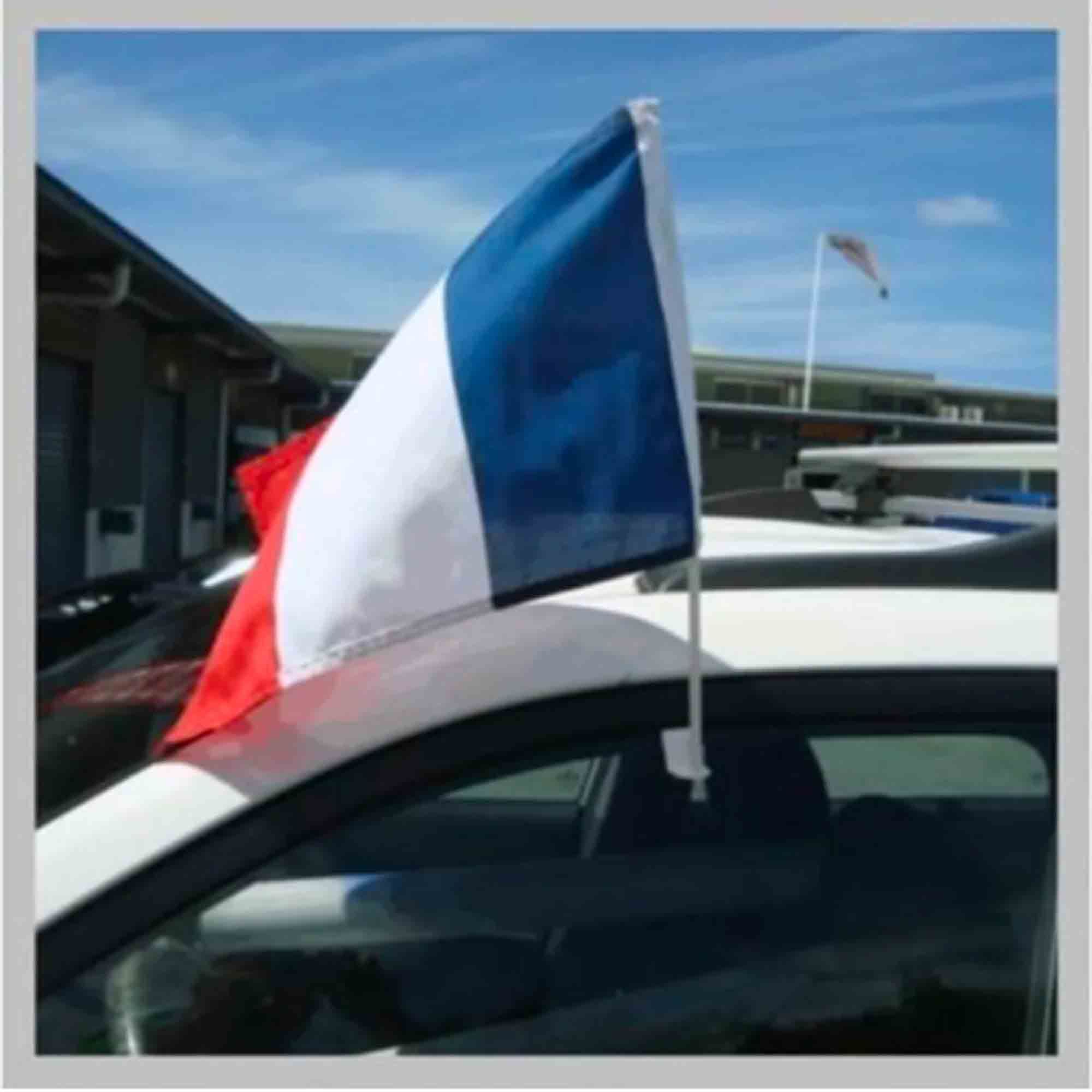 Drapeau Voiture France Île-de-France - 30x40 Cm, Hampe Avec Accroche Fenêtre, Résistant Aux Intempéries