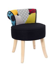 Tabouret Patchwork Design "Eleonor" - Dimensions : 49 x 47 x 58 cm