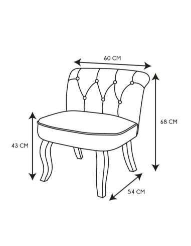 Fauteuil Patchwork Design "Eleonor" - Dimension : 60 x 54 x 68 cm