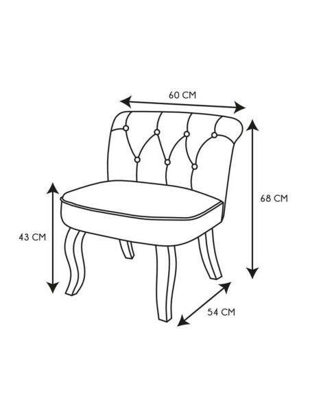 Fauteuil Patchwork Design "Eleonor" - Dimension : 60 x 54 x 68 cm