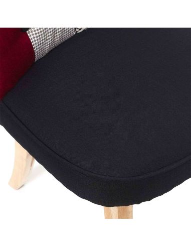 Fauteuil Patchwork Design "Eleonor" - Dimension : 60 x 54 x 68 cm