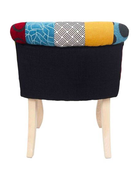 Fauteuil Patchwork Design "Eleonor" - Dimension : 60 x 54 x 68 cm