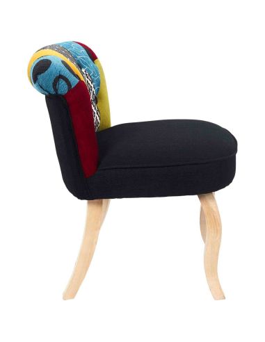 Fauteuil Patchwork Design "Eleonor" - Dimension : 60 x 54 x 68 cm