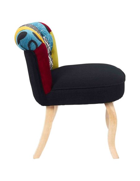 Fauteuil Patchwork Design "Eleonor" - Dimension : 60 x 54 x 68 cm