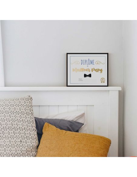 Cadre Diplôme du Meilleur Papy - Dimensions :  25,5 x 21 x 1,5 cm