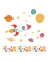 Planche Adhésive de Stickers Enfant Motifs "Espace"