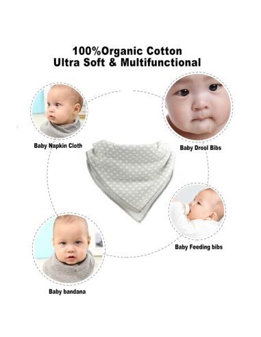 Lot de 2 Bavoir Bandana Bébé - Taille unique - Coloris au choix