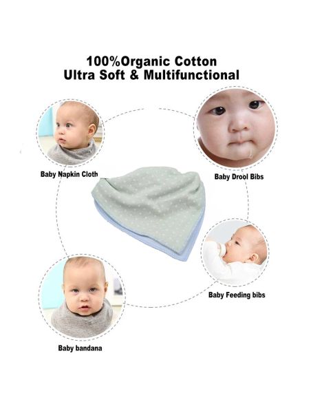 Lot de 2 Bavoir Bandana Bébé - Taille unique - Coloris au choix