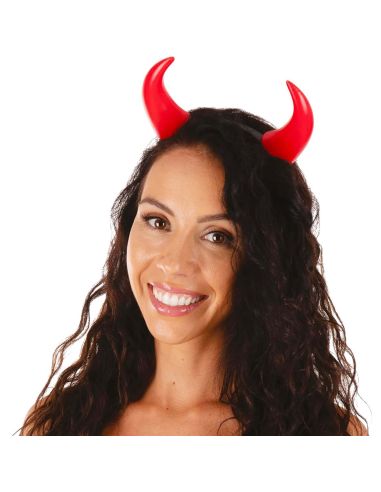 Serre-tête Cornes de Diable - Rouge - Taille unique