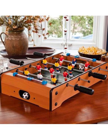 Jeu De Table Baby-Foot avec 2 Panneaux de Score et 2 Balles / Matière : Bois, Métal et Plastique Haute Résistance / Dimensions :