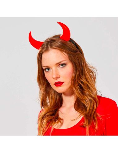 Serre-tête Cornes de Diable - Rouge - Taille unique