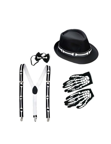 Déguisement Halloween - Set accessoires squelette - adulte - taille unique
