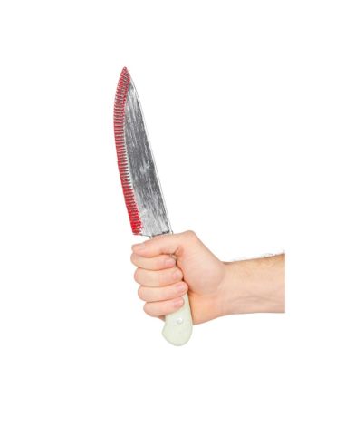 Couteau factice ensanglanté Halloween - Longueur : 33 cm