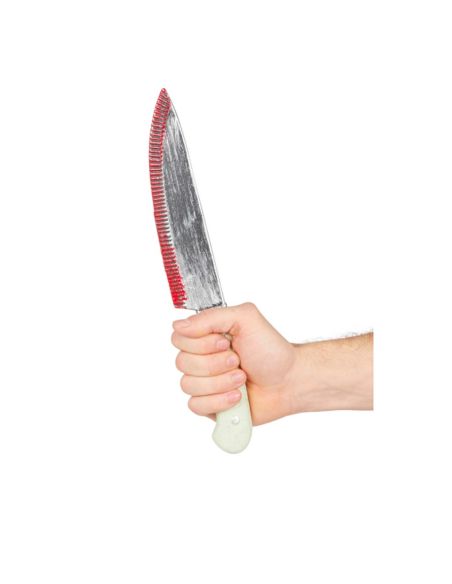 Couteau factice ensanglanté Halloween - Longueur : 33 cm
