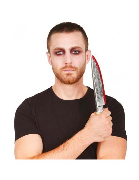 Couteau factice ensanglanté Halloween - Longueur : 33 cm