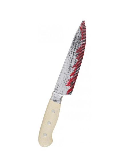 Couteau factice ensanglanté Halloween - Longueur : 33 cm